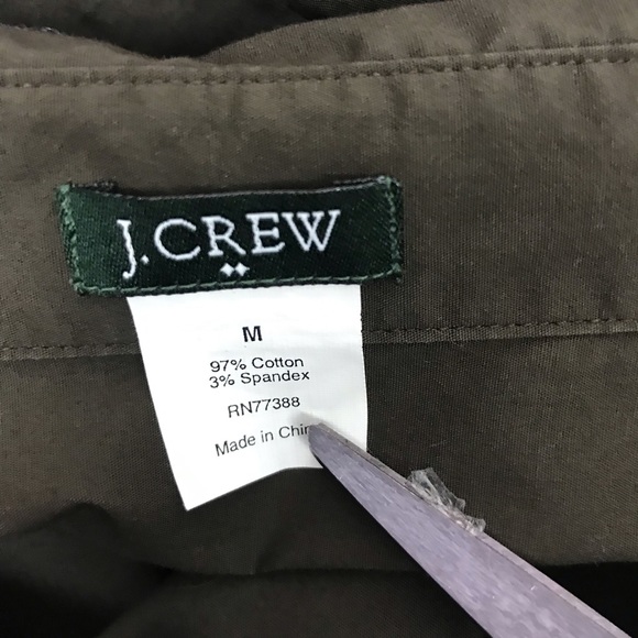 J. Crew brown button down stretch cotton blend top - Picture 3 of 4